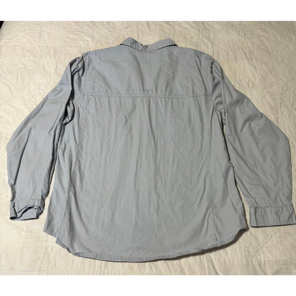 Cabela’s Button Down Men's Shirt Light Blue w/Brown Quilted Detail - Size XL - Picture 2 of 5